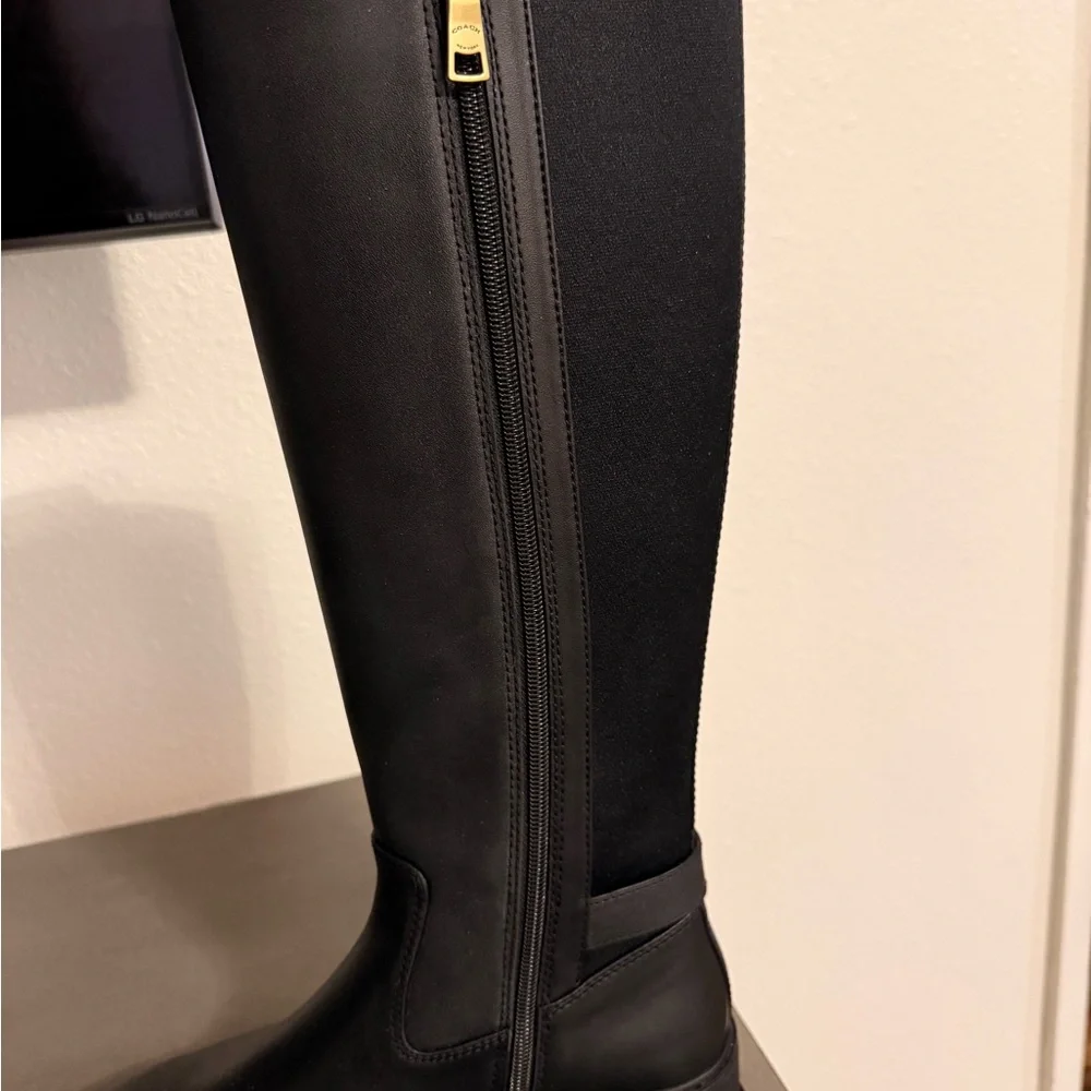 Coach Black Riding Boots , Faith size 6.5B NIB/ gorgeous!!!